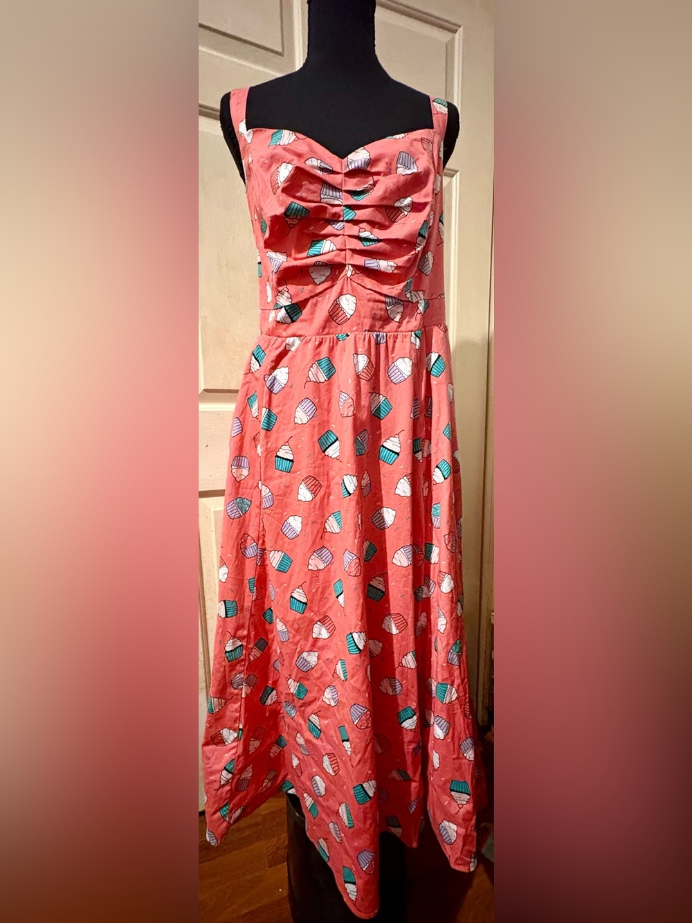 Torrid Size 2 Coral Cupcake Print Sundress 18/20